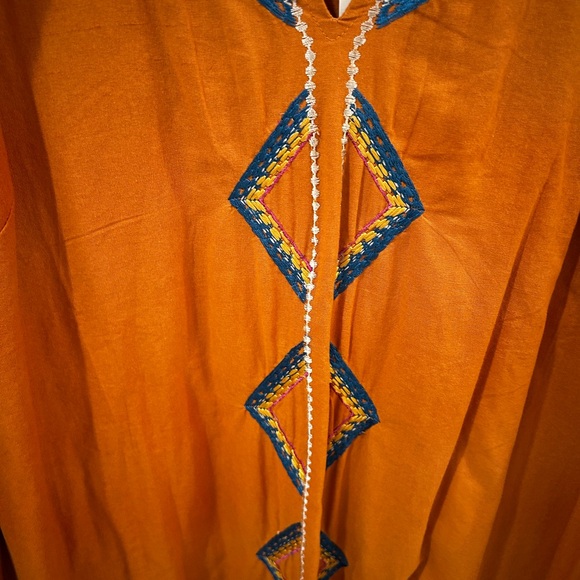 Anthropologie Stasiana Embroidered Tunic Boho Mini Long Sleeve Dress XL - Picture 10 of 12